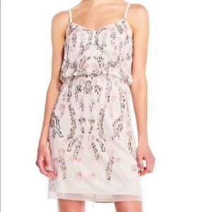 NWT - Adrianna Papell Ivory Dress with Embellished Beads - Size 12